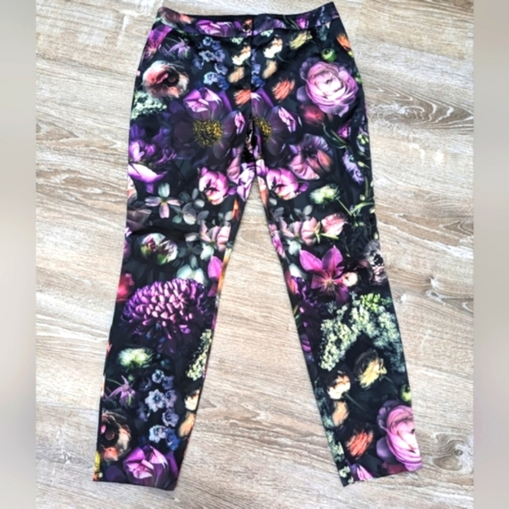 Ted Baker Floral Print Pants - Black and Purple
